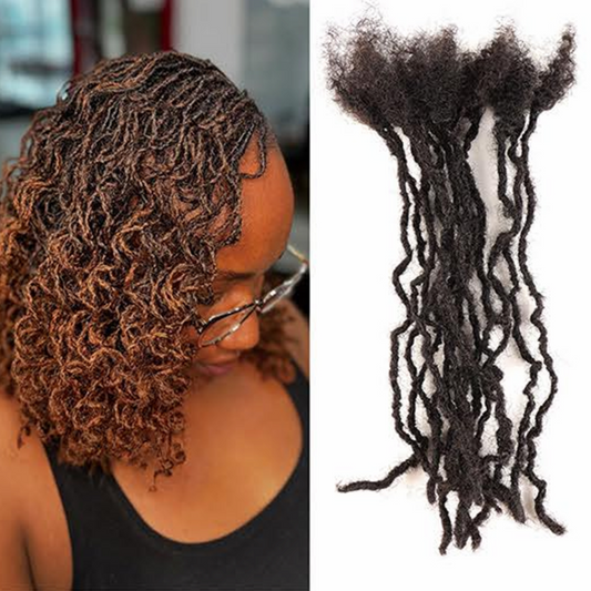 Handmade Human Hair Loc Extensions | #1 Jet Black Interlocs (50 loc bundle)