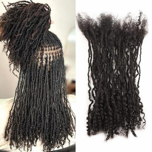 Handmade Human Hair Loc Extensions | #1 Jet Black Interlocs (50 loc bundle)