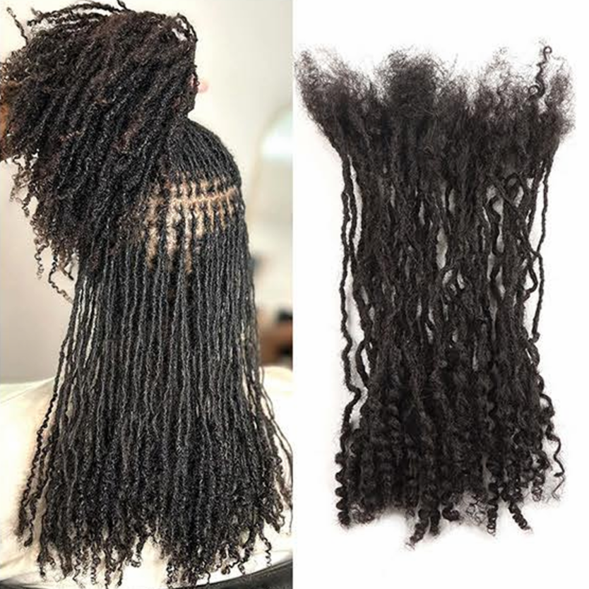Handmade Human Hair Loc Extensions | #30 Medium Auburn / Chestnut brown Interlocs (50 loc bundle)